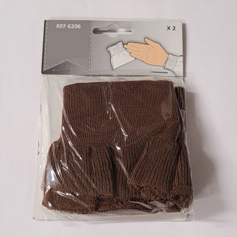 Bord côte paire poignets marron