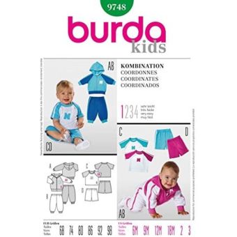 Patron Burda 9748 Kids Ensemble de 6 mois à 2 ans