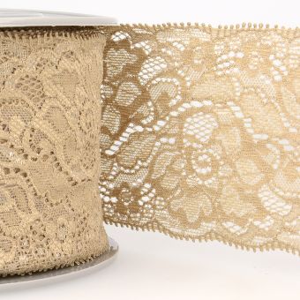 Dentelle élastique 80 mm beige