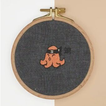 Kit Broderie sans cercle- Nippon Tako-Poulpe - Fukuri