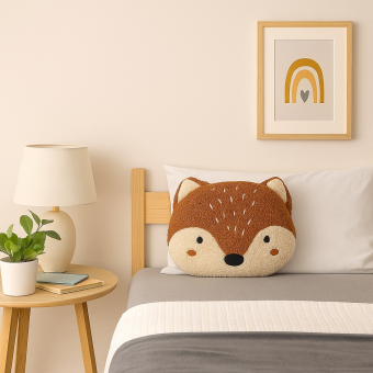 Coussin forme Balthazar le renard marron