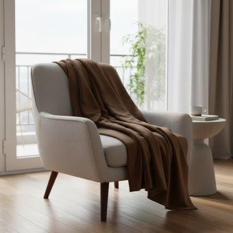 Plaid flanelle 125x150 chocolat