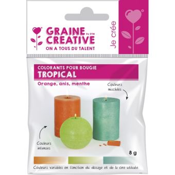 Graine Créative - Colorants solides pour Bougie 3 couleurs Tropical