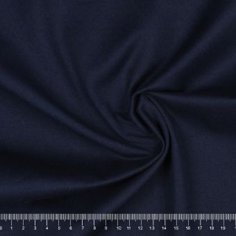 Tissu sergé coton bio bleu marine