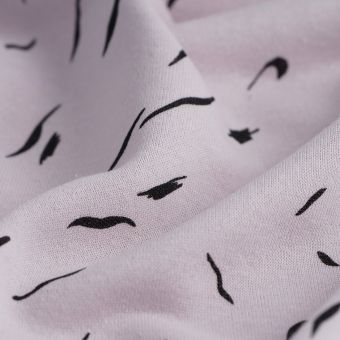 Tissu molleton French terry Coup de pinceau rose poudré