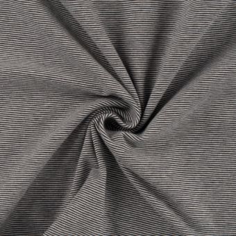 Maille jersey coton rayure fine 1mm écru et noir