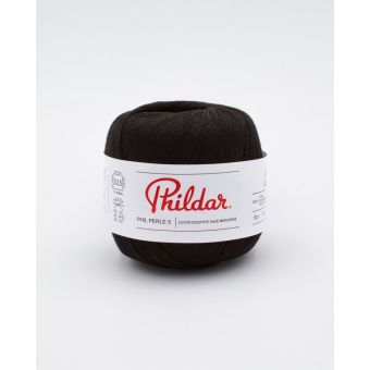 Pelote de fil à tricoter Perle 5 noir - Phildar