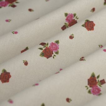 Tissu cretonne Élisabeth écru