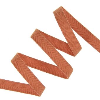 Ruban sergé chevron 10mm terracotta