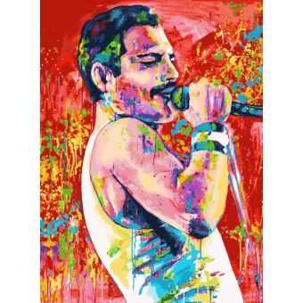 Carré jacquard 47x47cm Freddie Mercury
