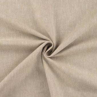 Tissu coton lin chiné beige