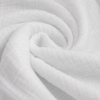 Tissu double gaze coton Gaby blanc