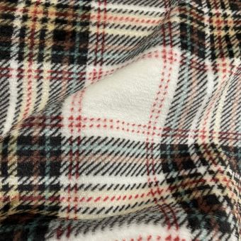 Maille doudou imprimée tartan beige