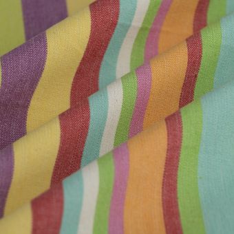 Tissu torchon tissé teint rayures multicolores
