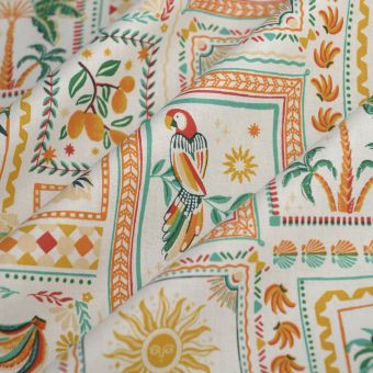 Tissu cretonne Bomdia blanc