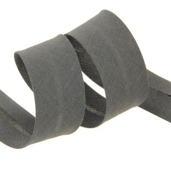 Biais replié 20 mm gris anthracite