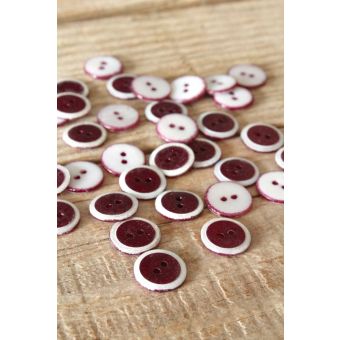 Lot de 5 boutons Duo bordeaux 12 mm