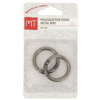Mousquetons rond 25-35 mm nickel mat 2 pcs