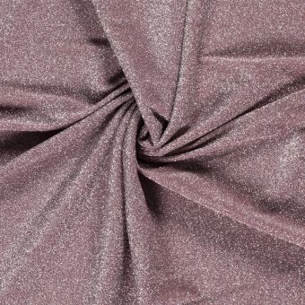 Maille jersey lurex argenté toucher mousse vieux rose
