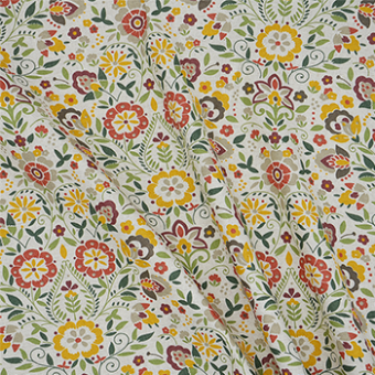 Tissu en coton enduit déperlant motif Molly orange liberty