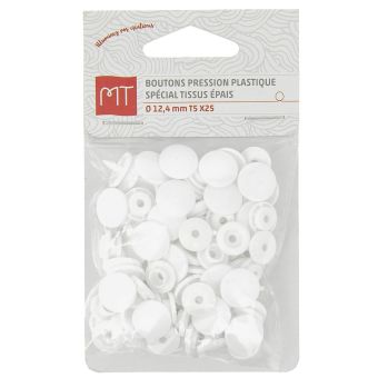 Boutons pression MT longue tige blanc x25
