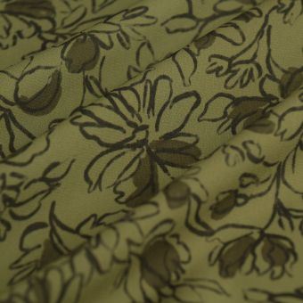 Tissu crêpe recyclé Dahlia vert