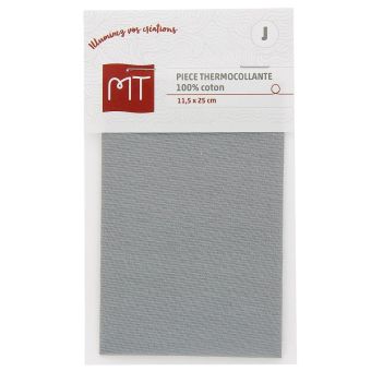 Pièce thermocollante coton gris