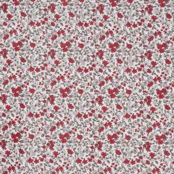 Cretonne enduite leonie rouge marron