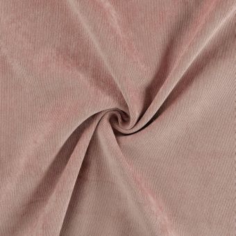 Tissu velours milleraies polyester stretch uni rose