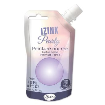 Peinture textile 3D nacrée izink pearly violet pastel - lilac 80 ml