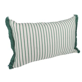 Housse de coussin fines rayures vertes