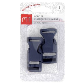 Boucles à ouverture rapide bleu marine en plastique 20 mm