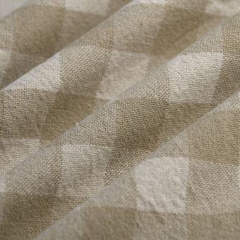 Tissu tissé teint vichy célestin ficelle