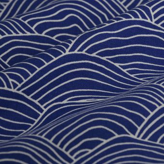 Tissu bachette Tsuna bleu 