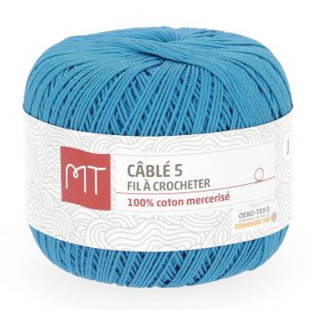 Fil à crocheter n°5 bleu caraïbes