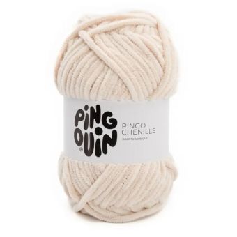 Pelote de fils à tricoter Pingo Chenille vanille - Pingouin