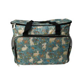 Sac pour machine à coudre/surjeteuse 40x24x35cm lapins fleurs des champs