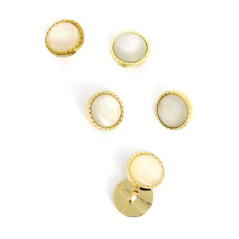 Boutons dorés forme perle 13 mm