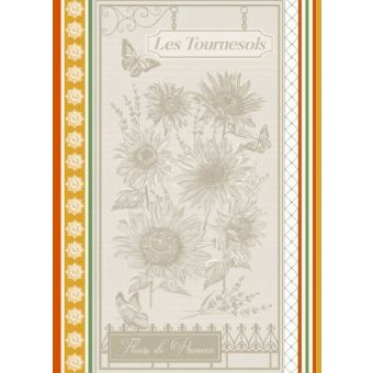 Torchon jacquard tournesol 50 x 70 cm