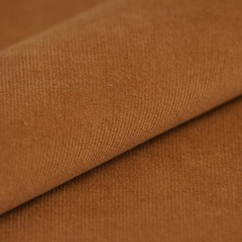 Tissu velours côtelé coton uni Mila camel