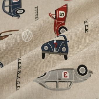 Tissu bachette linen look coccinelle Volkswagen 