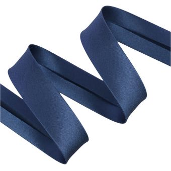 Biais satin polyester 20mm(10+10) marine