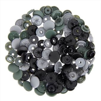 Boutons-pression Colors Snaps gris et noir