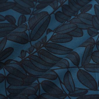Tissu bachette feuillage clean canard 