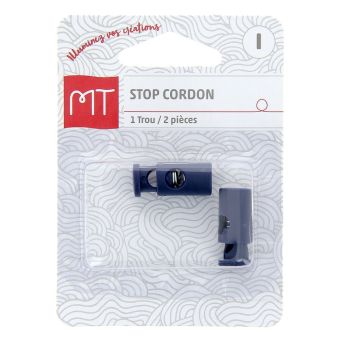 Stop cordon 1 trou bleu marine