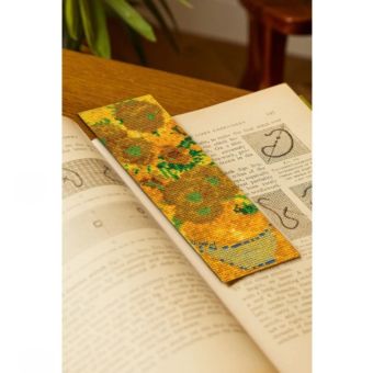 Kit DIY point de croix - Marque-page "Les Tournesols" de Van Gogh - DMC