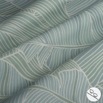 Tissu bâche dralon imprimé Bali menthe déperlant