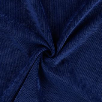 Tissu velours milleraies polyester élasthanne uni bleu roi