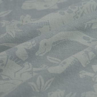 Tissu jersey coton extensible dino bleu