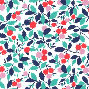 Tissu popeline de coton Liberty Andrea turquoise